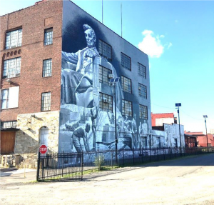 Photograph of Garin Baker's "28 Blocks" mural.
