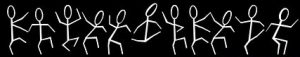 stick figures dancing